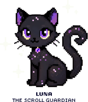 Illustration of the brand-building RPG scroll guardian, Luna.