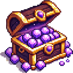 Illustration of brand-building RPG treasure chest.